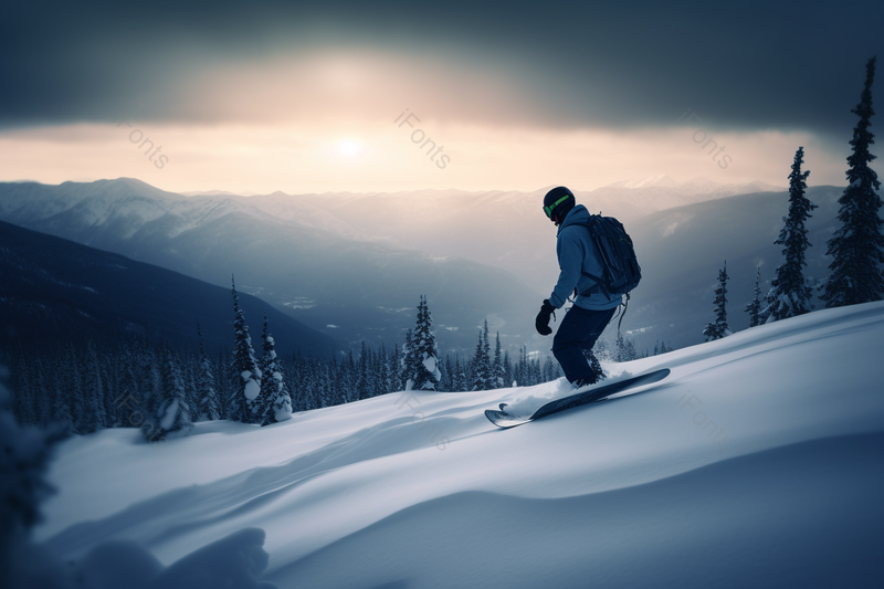 远山雪山清晰的摄影图高清的图片海报设计背景广告设计素材元素山坡上滑雪的人,高清,摄影图,摄影图片,图片大全,摄影图免费下载